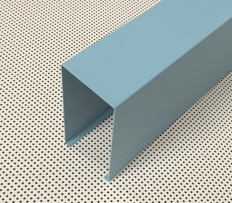 Niebieski Powder Powlekany Aluminium w kształcie litery U Liniowy metalowy sufit Szerokość 50 mm Wysokość 100 mm