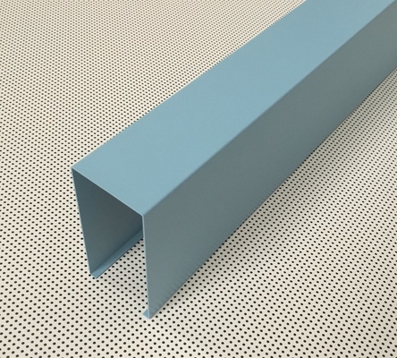 Niebieski Powder Powlekany Aluminium w kształcie litery U Liniowy metalowy sufit Szerokość 50 mm Wysokość 100 mm