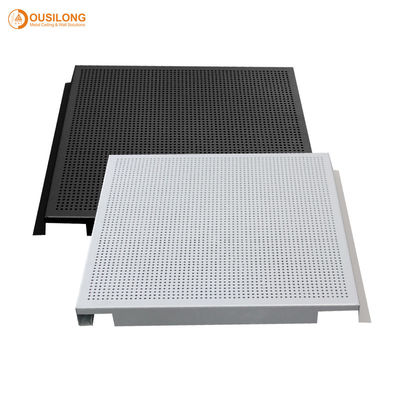 Duży podwieszany aluminiowy / aluminiowy metalowy panel sufitowy z wiatroodpornym podwójnym hakiem na systemie