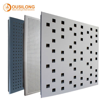 Tłoczenie panel sufitowy z białego metalu akustycznego Zawieszony sufit aluminiowy / aluminiowy na sprzedaż