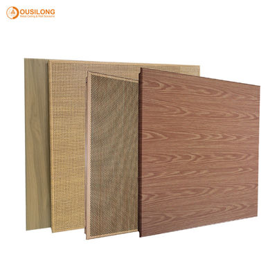 Drewniane opuszczane akustyczne aluminiowe płytki sufitowe / Komercyjny fałszywy metalowy sufit Tengular
