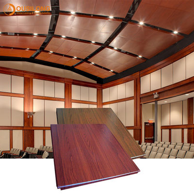 Drewniane opuszczane akustyczne aluminiowe płytki sufitowe / Komercyjny fałszywy metalowy sufit Tengular