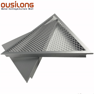 Trójkąt akustyczny Aluminiowa / aluminiowa siatka Zatrzask w panelu sufitowym Oprawiony sufit trójkątny