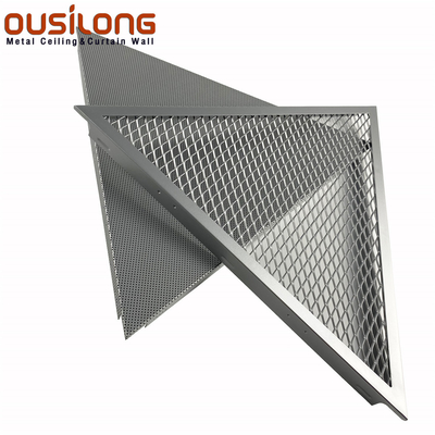 Trójkąt akustyczny Aluminiowa / aluminiowa siatka Zatrzask w panelu sufitowym Oprawiony sufit trójkątny