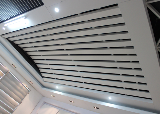 Domed Linear Metal Sufit Aluminiowa instalacja z zakrzywionym kilem, zakrzywiony sufit do stacji