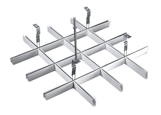 Białe aluminiowe / aluminiowe podwieszane sufity z otwartymi komórkami Dekoracyjne metalowe sufity ścienne