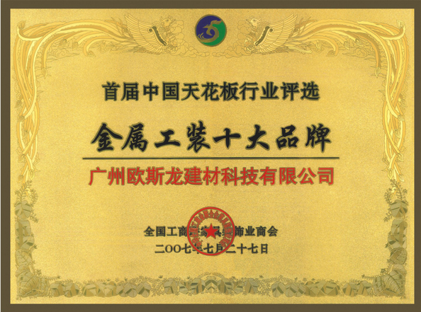 Chiny Guangzhou Ousilong Building Technology Co., Ltd Certyfikaty