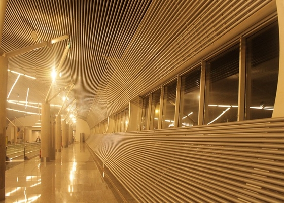Budynek dekoracyjny podwieszany handlowy sufit z wytłaczanego profilu aluminiowego dla dworca kolejowego na lotnisku