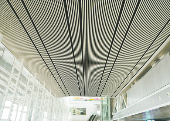Wysokiej jakości aluminiowe rurowe liniowe metalowe sufity, Muzeum Biały fałszywy sufit 50mm Dia